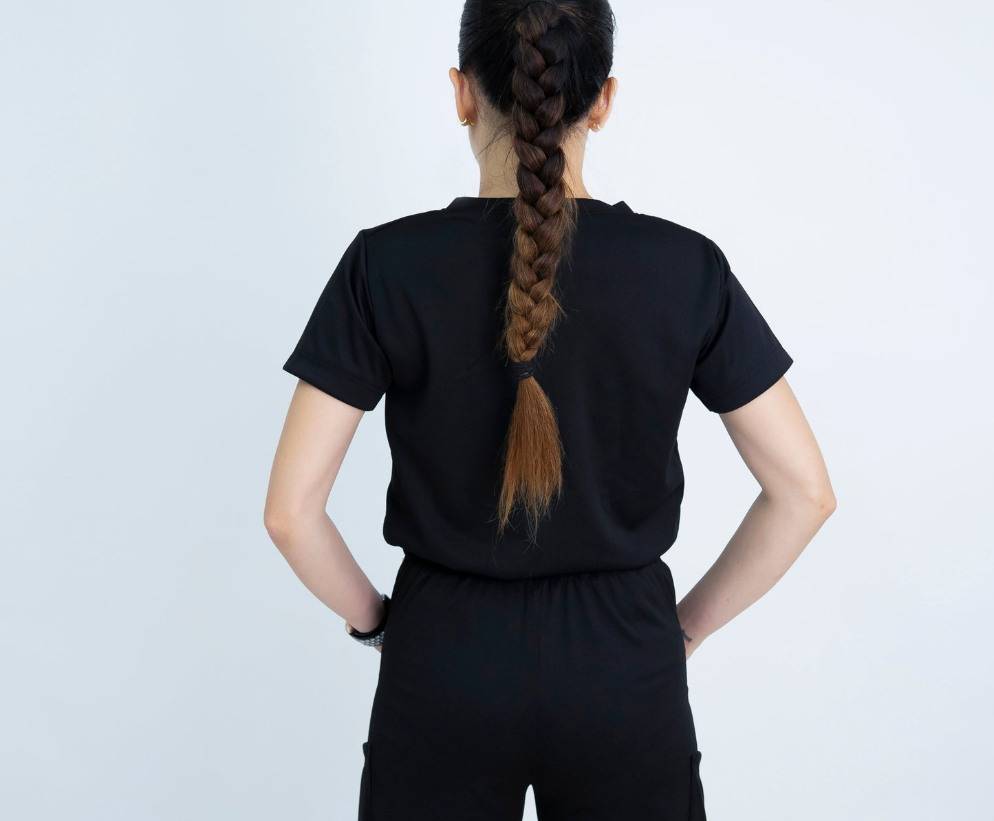 Black One-Pocket Drifit Scrub Top